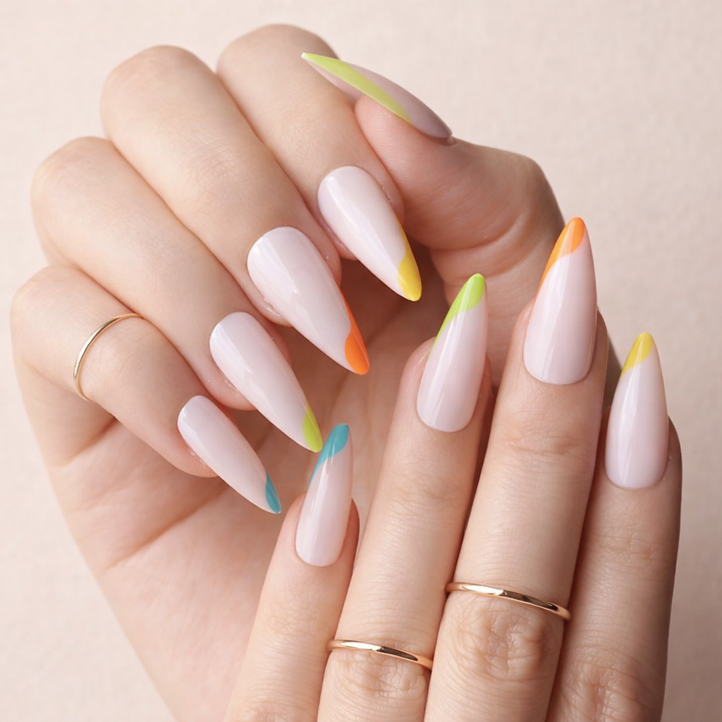 Faux Ongles Fluo Stiletto Longs Press On Nails