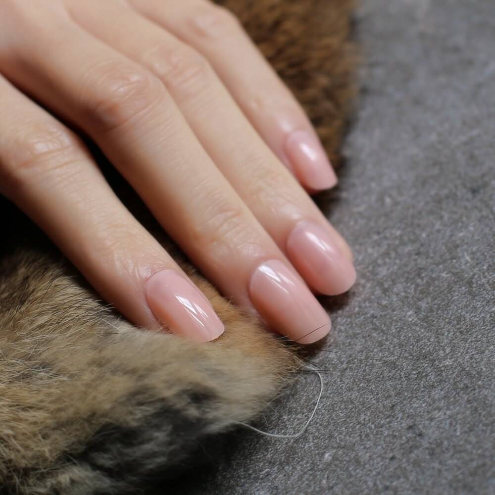 Faux Ongles Nude Rond Court Press On Nails
