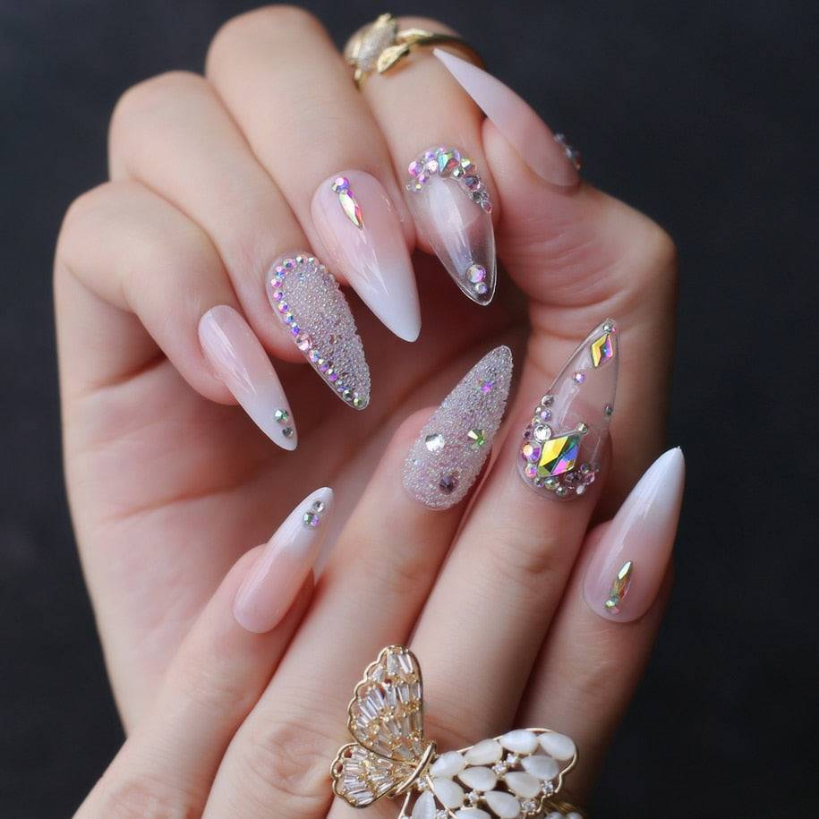Faux Ongles BabyBoomer Stiletto Longs Press On Nails