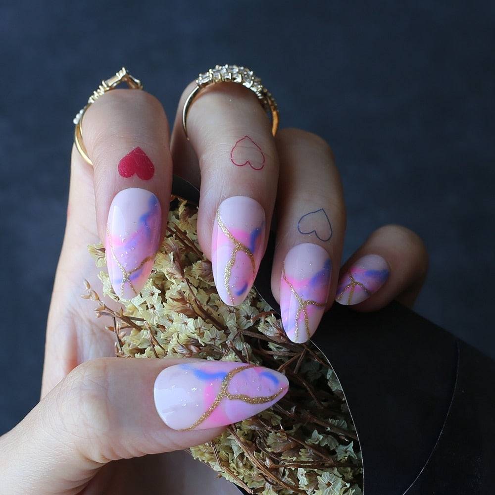 Faux Ongles Dégradé BabyBoomer Longs Press On Nails