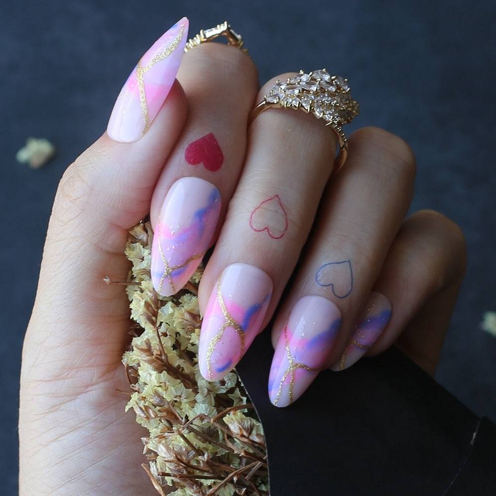Faux Ongles Dégradé BabyBoomer Longs Press On Nails