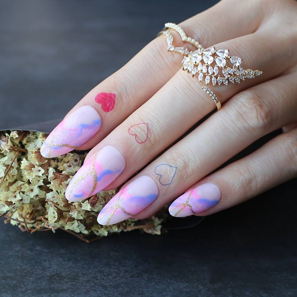 Faux Ongles Dégradé BabyBoomer Longs Press On Nails