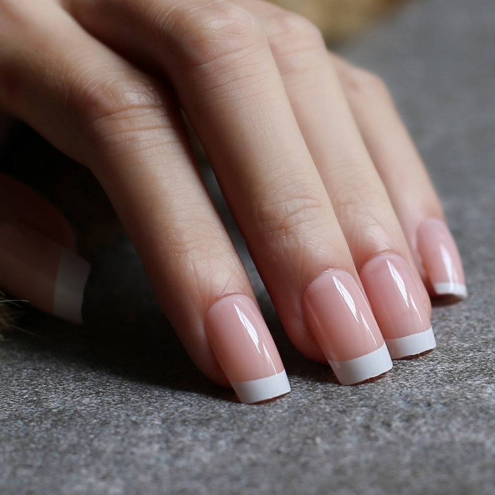 Faux Ongles French Carré Courts Rosé Press On Nails Default Title