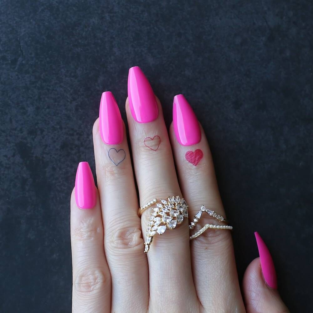 Faux Ongles Roses Ballerine Longs Press On Nails