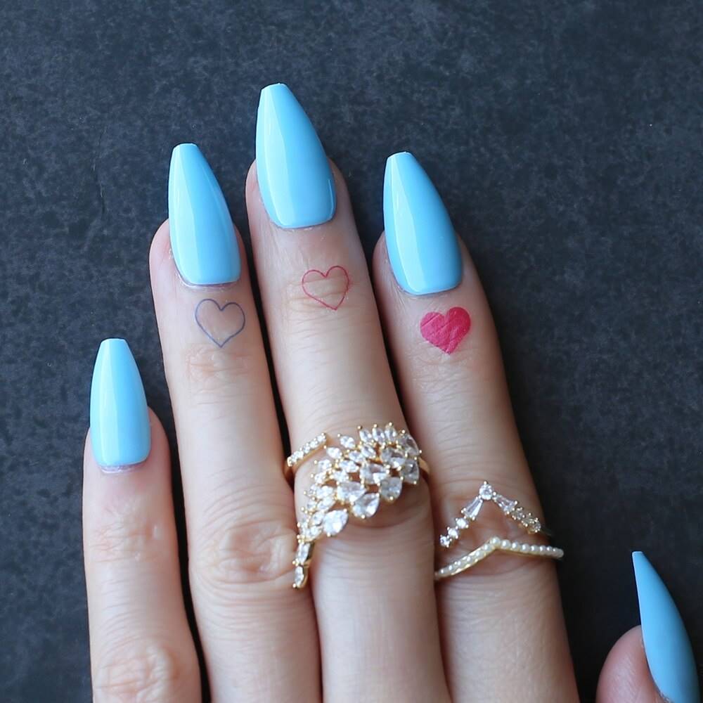 Faux Ongles Bleus Ballerine Longs Press On Nails Default Title