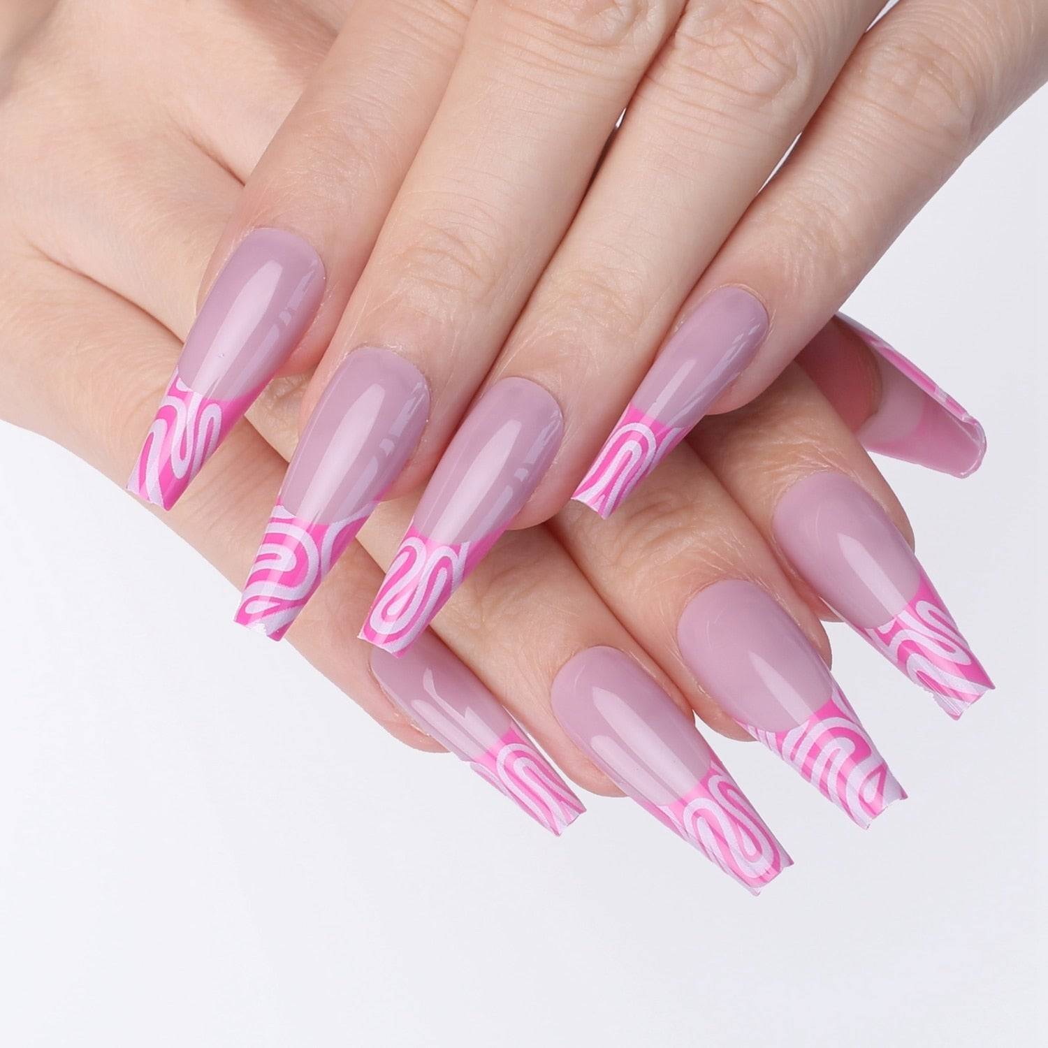 Faux Ongles Ballerine Long Violet Press On Nails