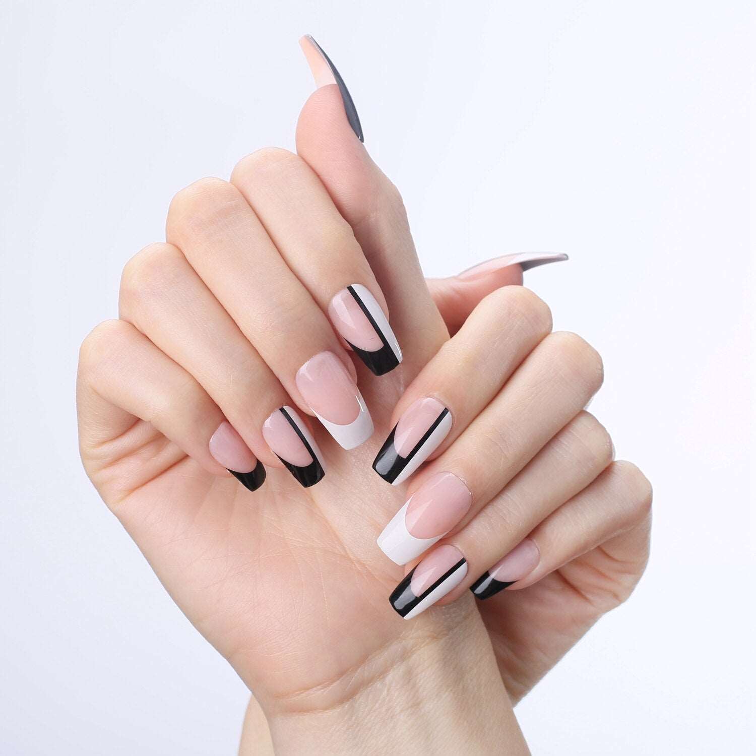 Faux Ongles Ballerine Tricolores Press On Nails