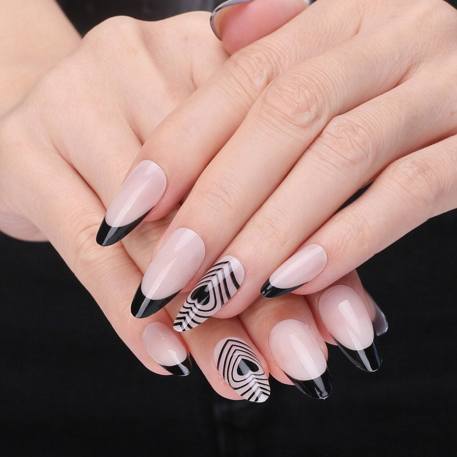 Faux Ongles Dégradé Amande Longs Press On Nails