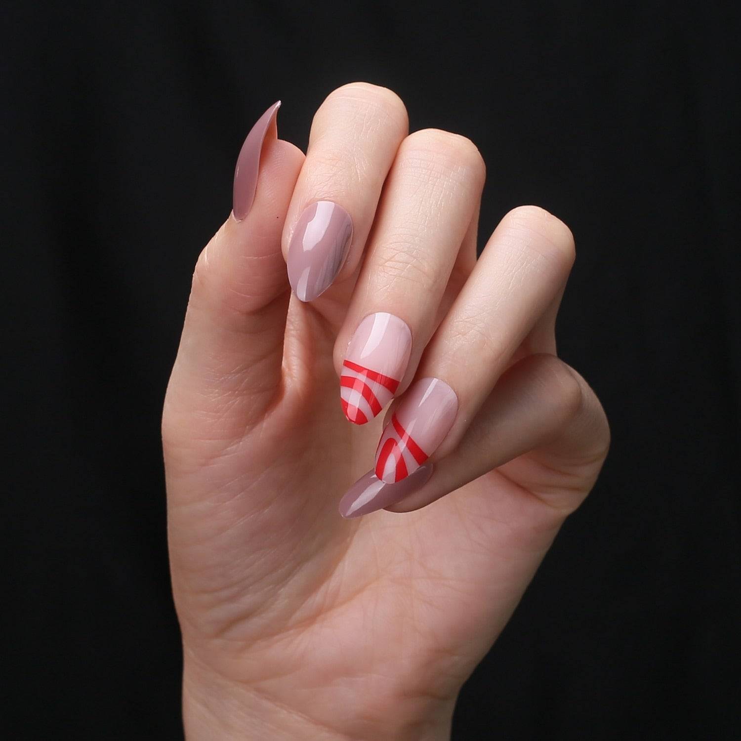 Faux Ongles Taupe Rond Courts Press On Nails