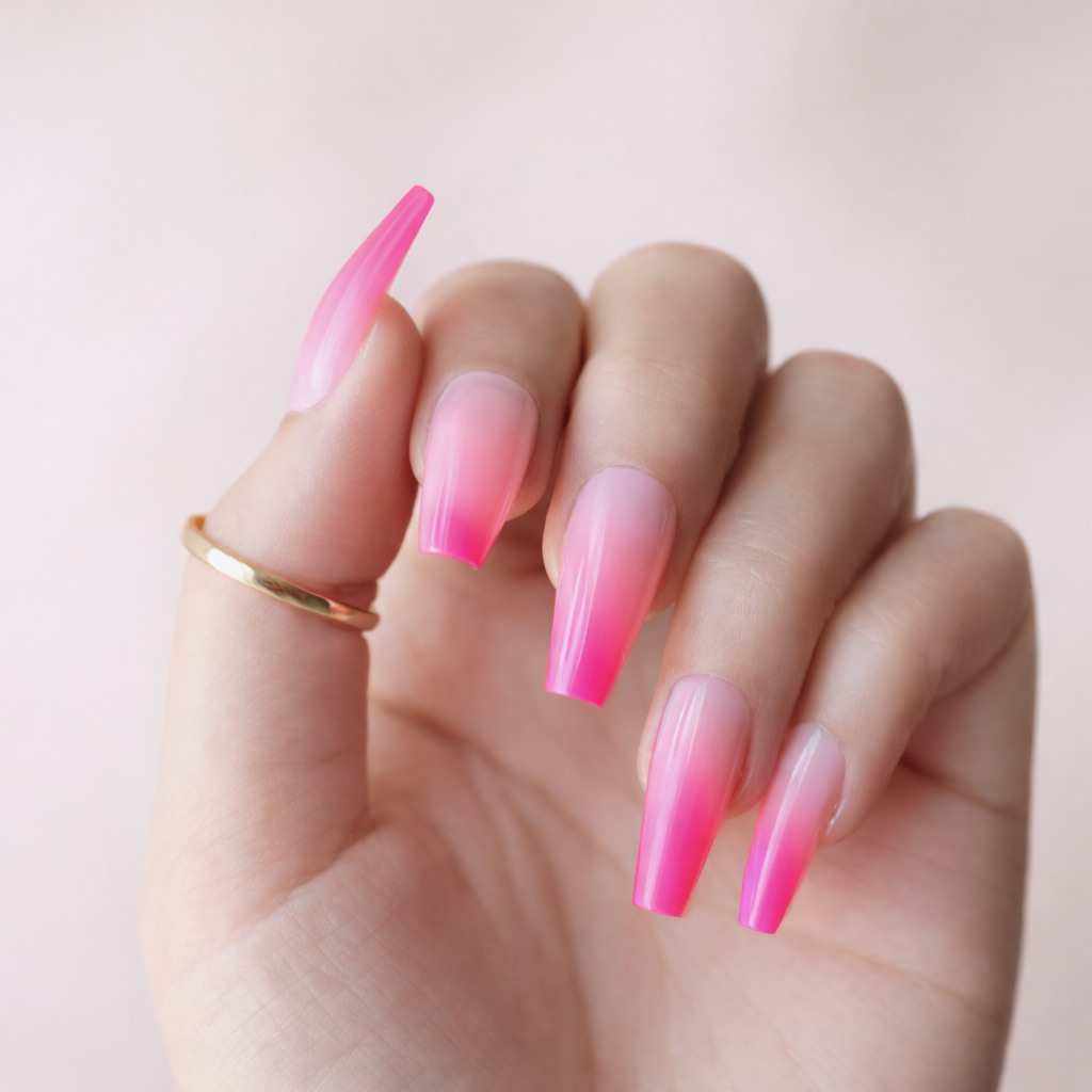 Faux Ongles Rose Clair Ballerine Longs