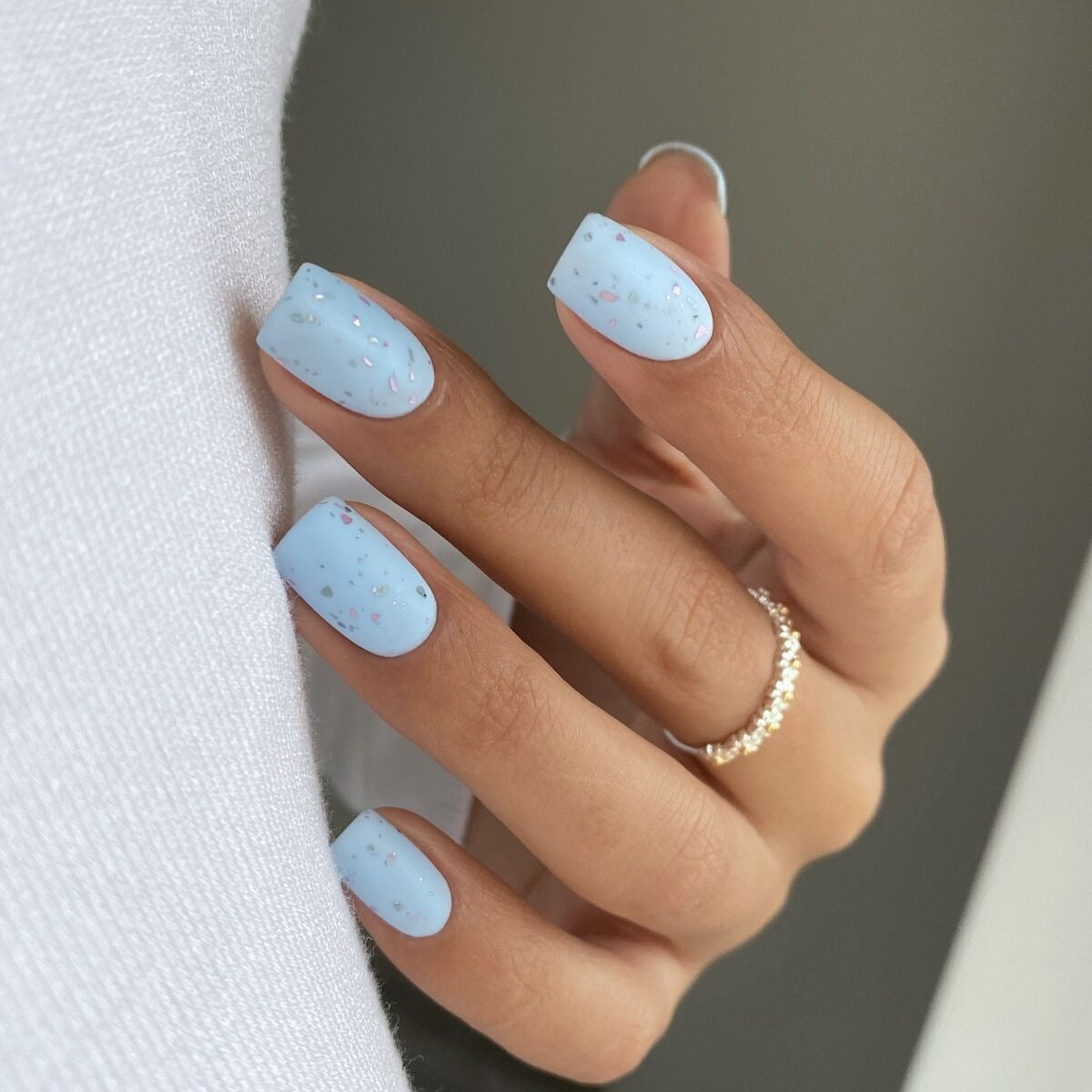 faux ongles bleu claire de press on nail