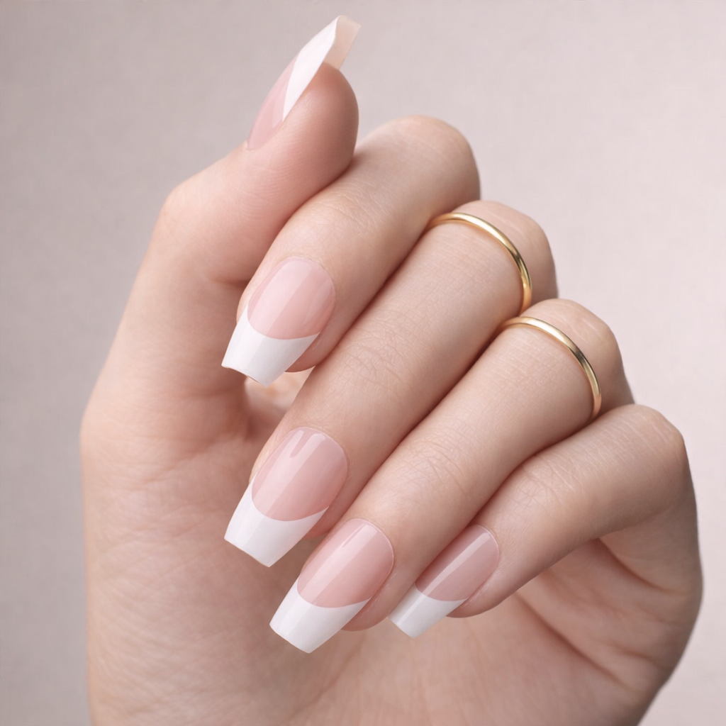 Faux Ongles French Ballerine Mi-Longs