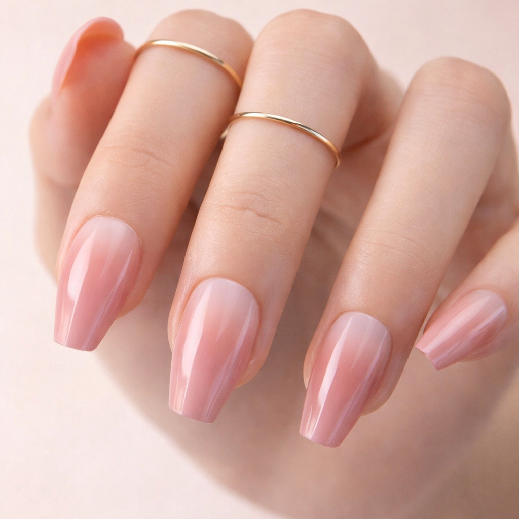 Faux Ongles Roses Matte Ballerine