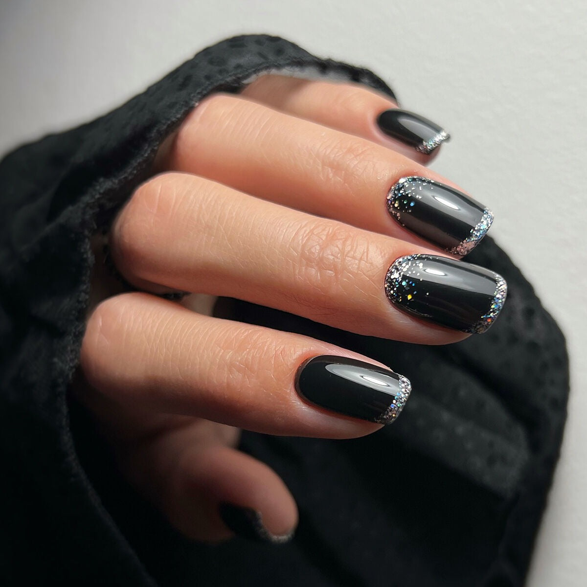 press on nails faux ongles noir