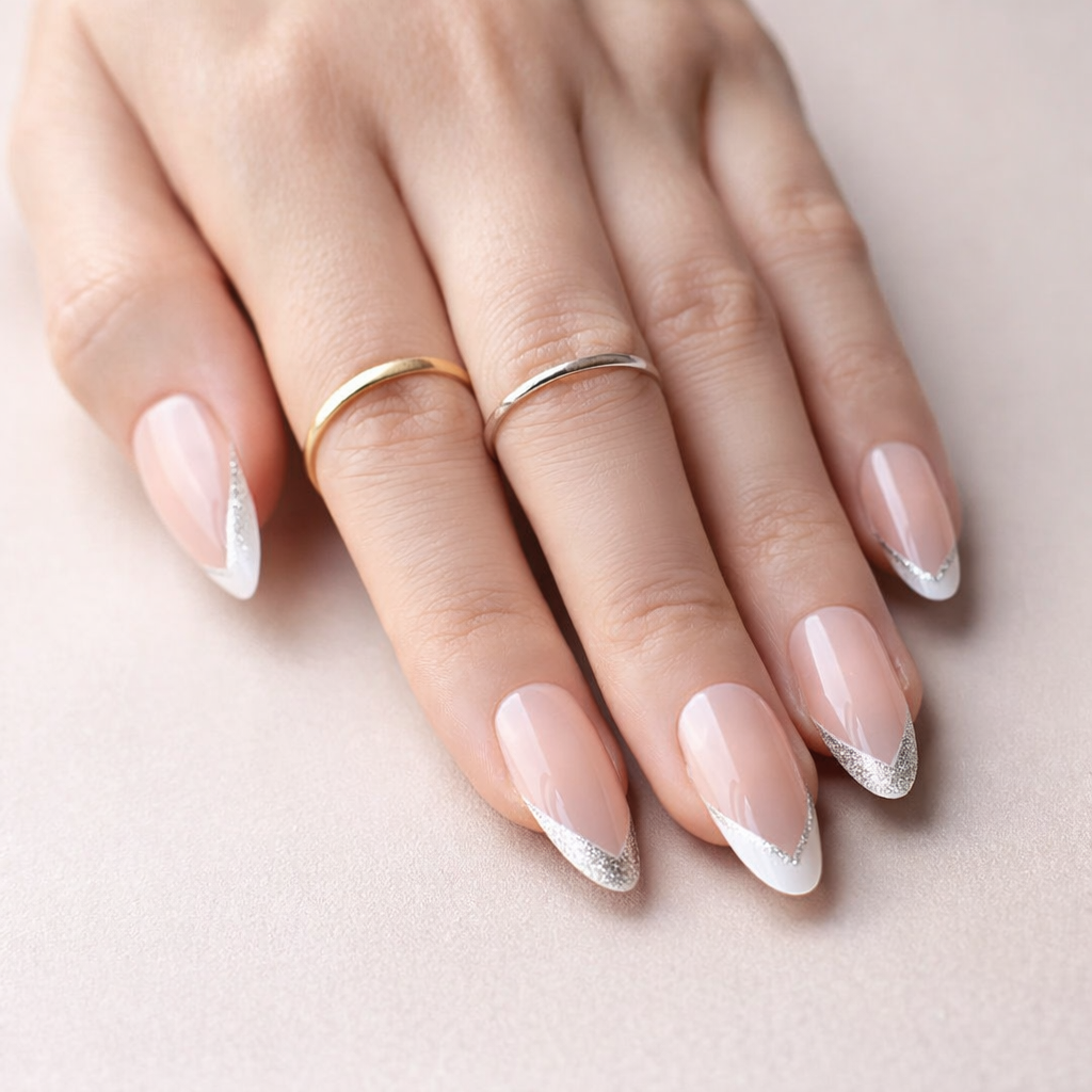 Faux Ongles Amande Mi-Longs Nude Style French