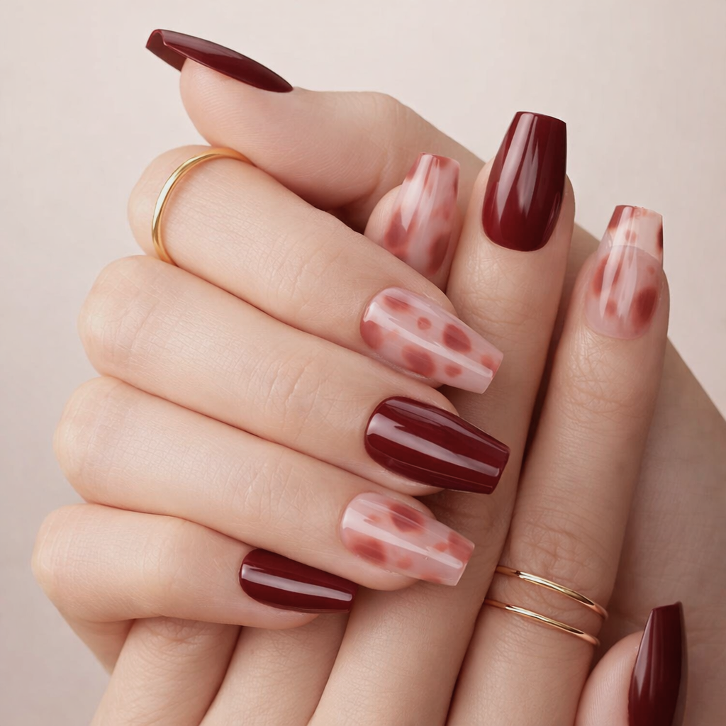 Faux Ongles Rouge Ballerine Mi-Longs