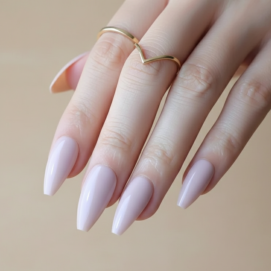 Faux Ongles Blanc Ballerine Longs