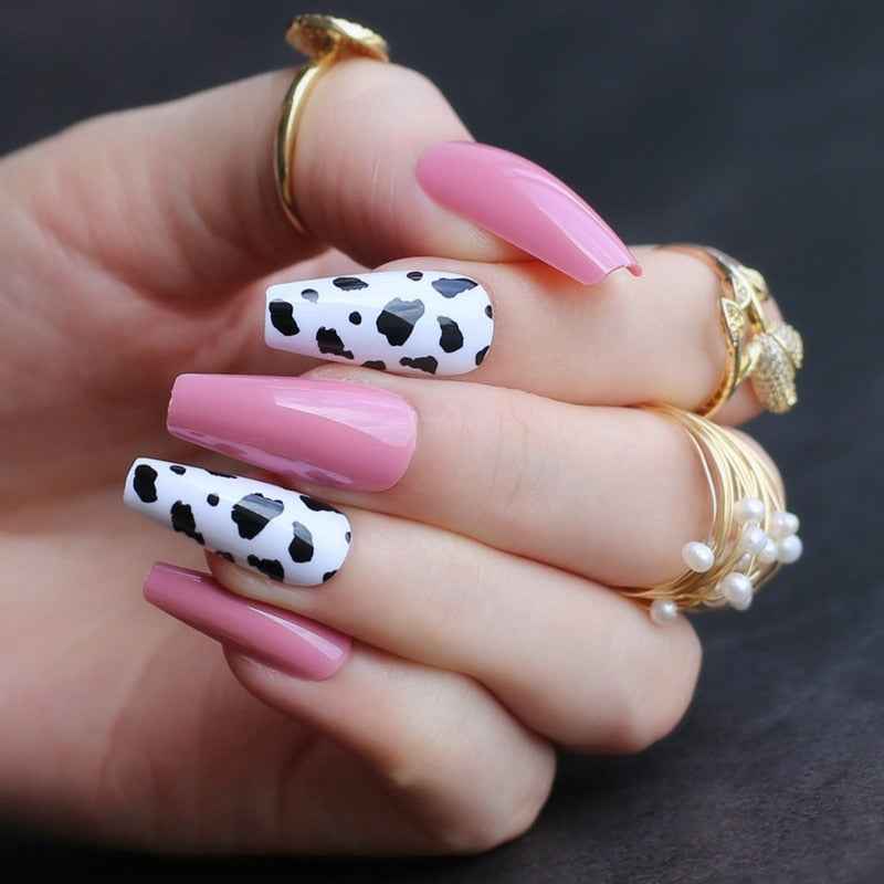 Faux Ongles Longs Amande Chic Pointillé Press On Nails
