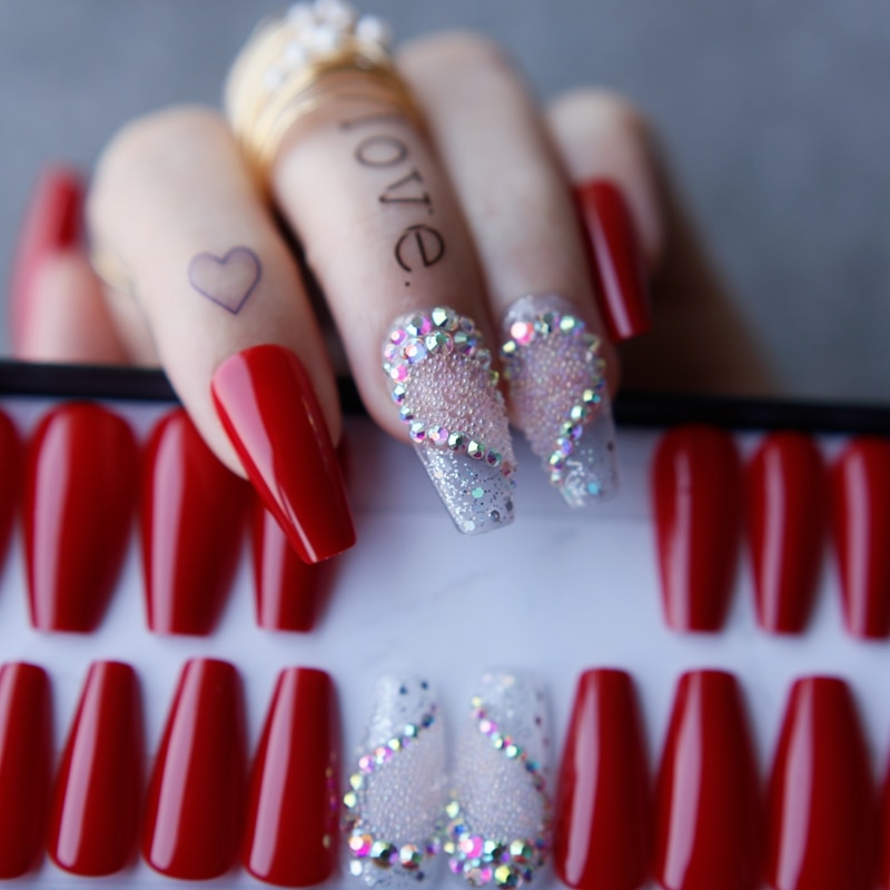 Faux Ongles Noël Ballerine Longs Press On Nails
