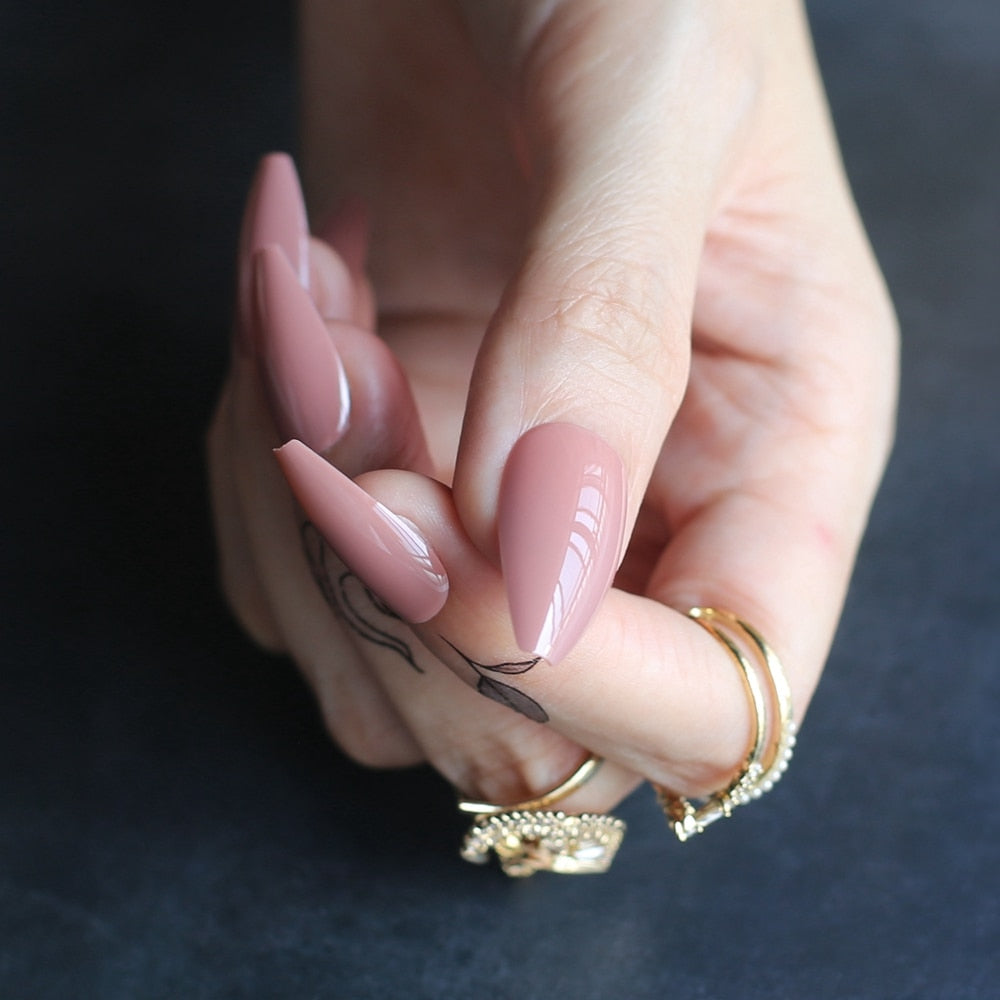 Faux Ongles Marrons en Ballerine Press On Nails