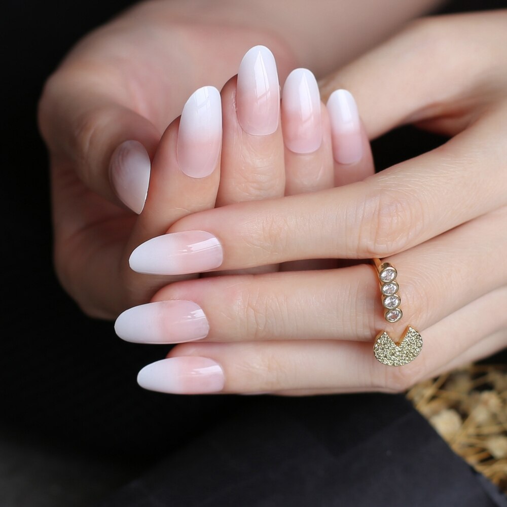 Faux Ongles Dégradé Amande Longs Press On Nails
