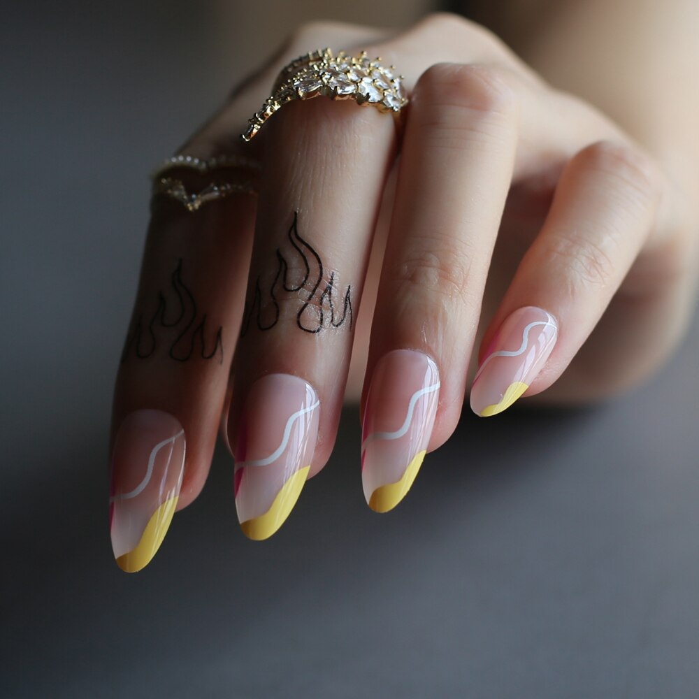 Faux Ongles Dégradé Amandes Longs Press On Nails