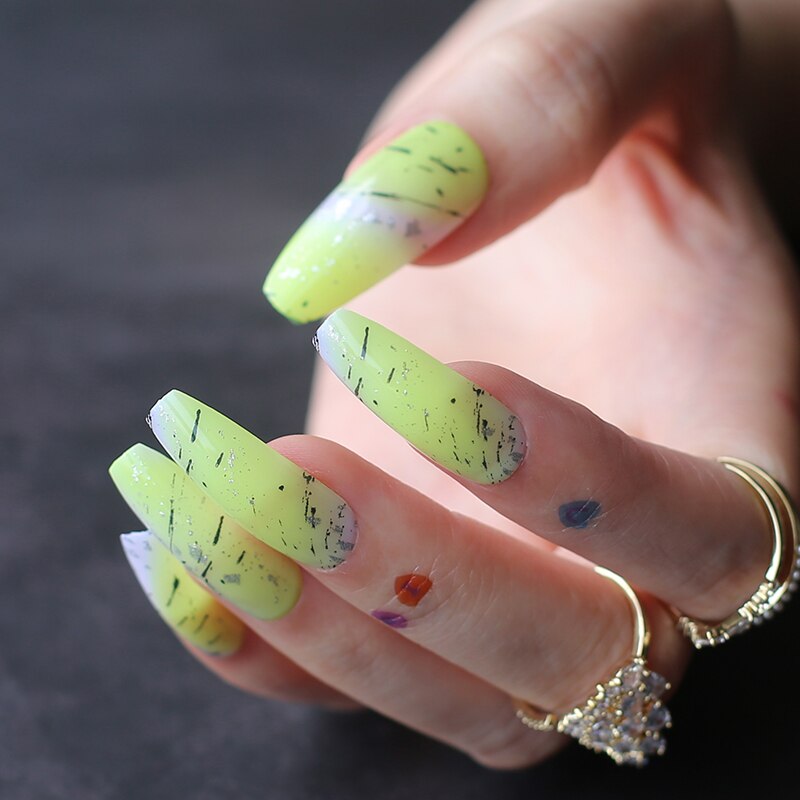 Faux Ongles Fluo Ballerine Longs Press On Nails
