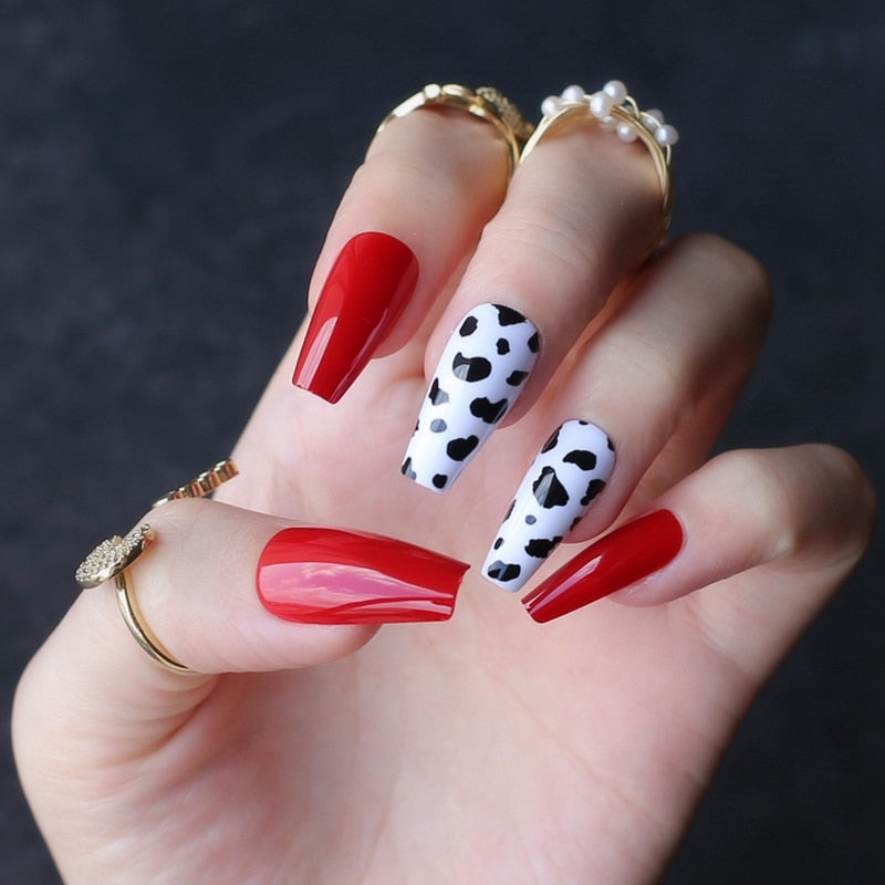 Faux Ongles Rouge Ballerine Longs Press On Nails