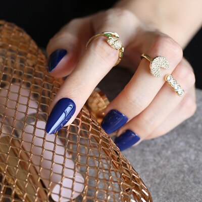 Faux Ongles Bleu Pointu Press On Nails