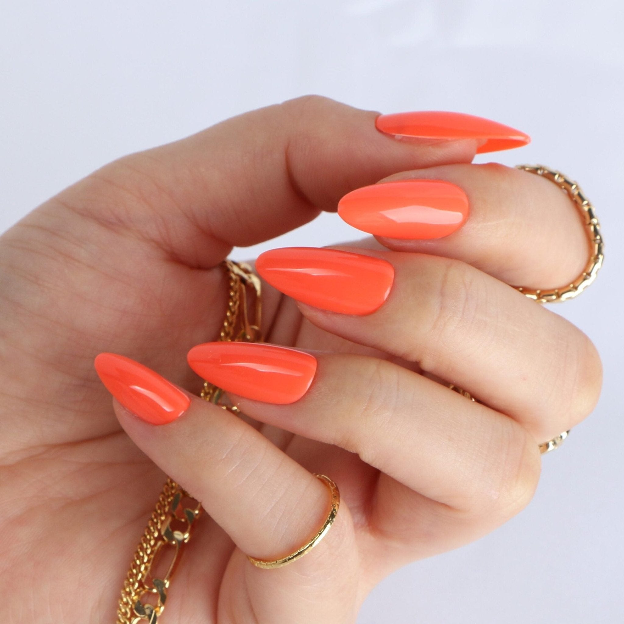 Faux ongles orange