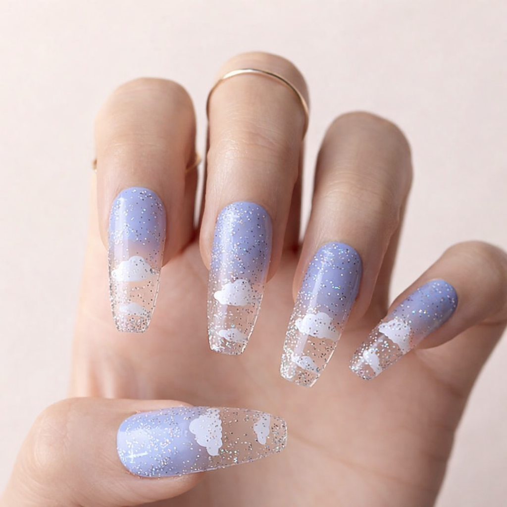 Faux ongles bleu