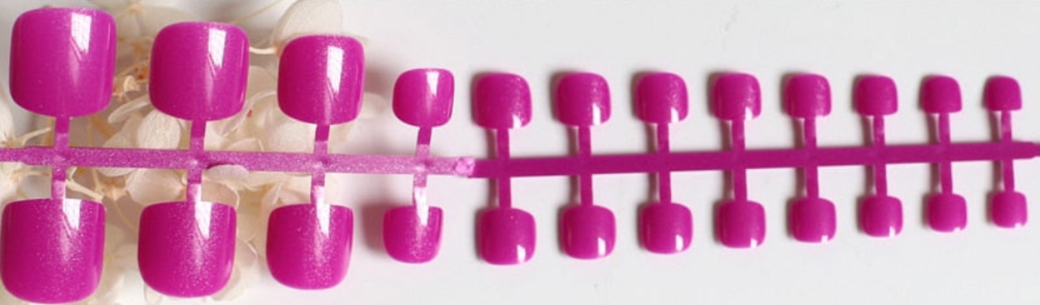 Faux ongles pour pieds - Magenta Press On Nails