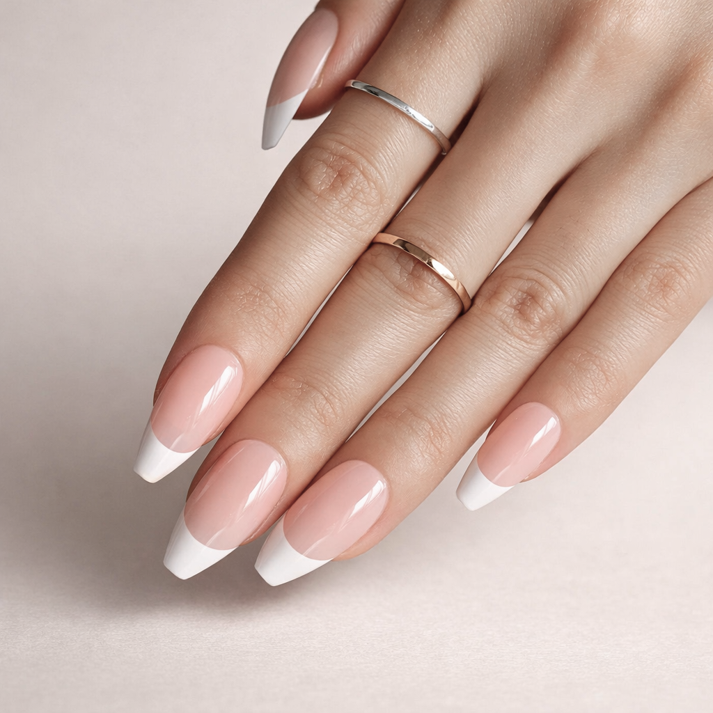 Faux Ongles French Ballerine Mi-Longs Press On Nails