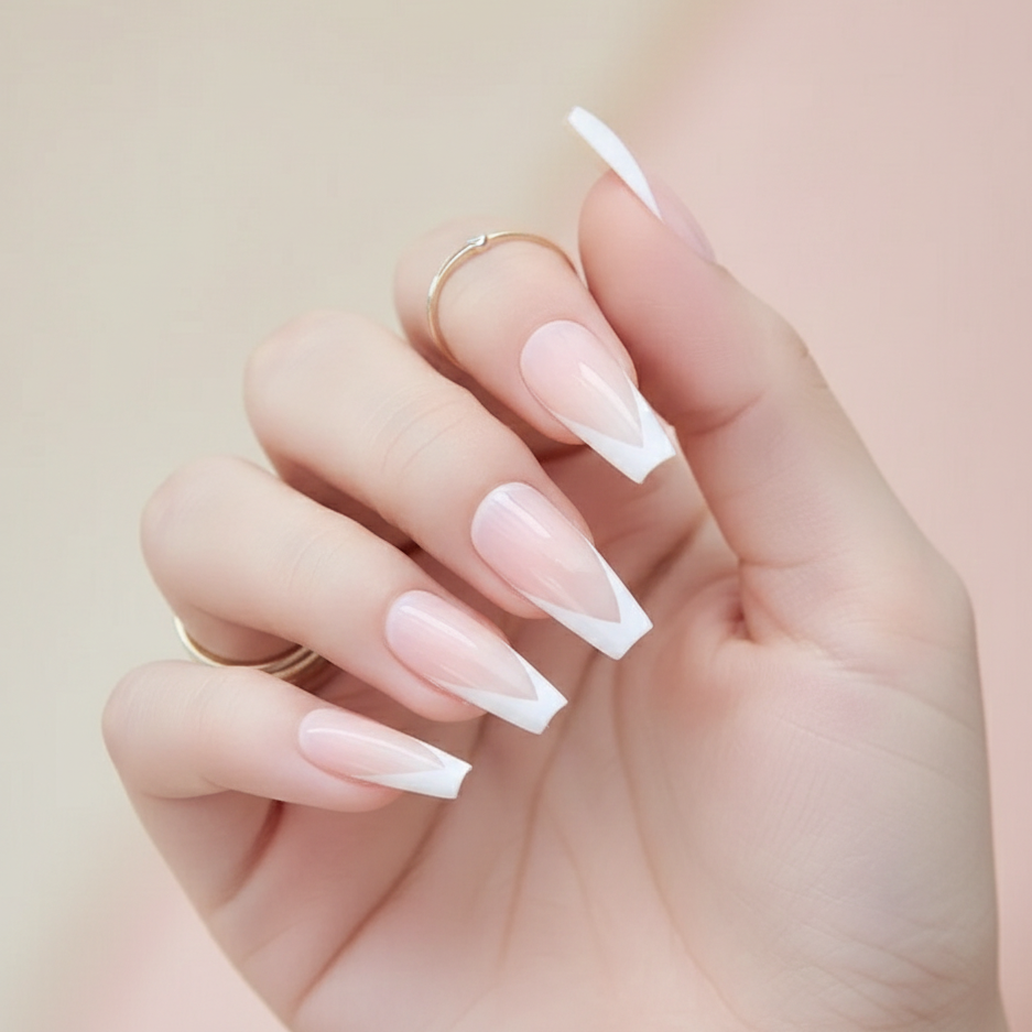 Faux Ongles French Manucure Ballerine Longs
