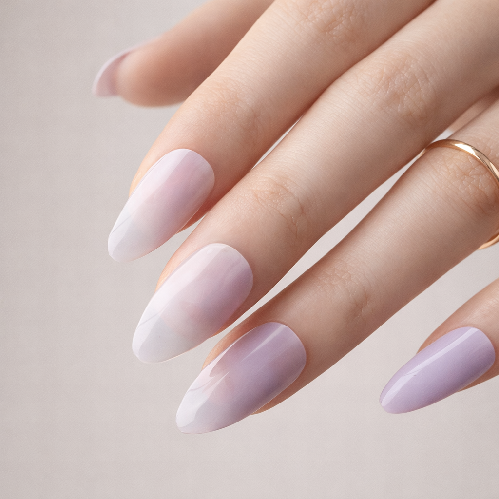 Faux Ongles Violet Amande Mi-Longs Press On Nails