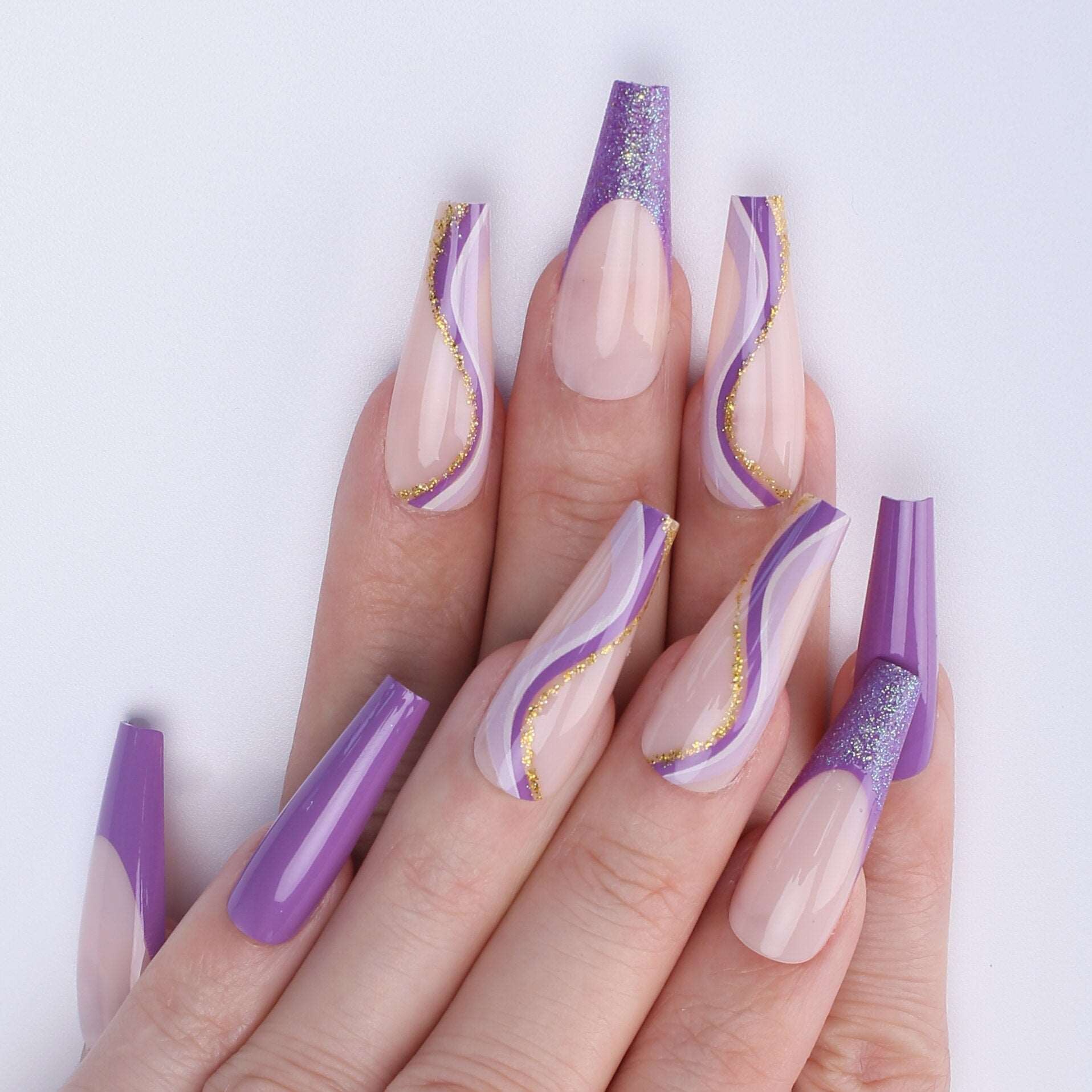 Faux Ongles Capsules Violet Press On Nails