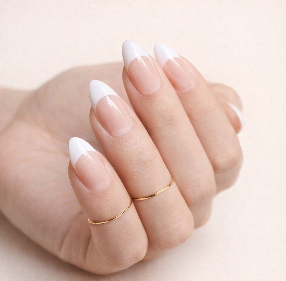 Faux Ongles French Nude Amande Mi-Longs