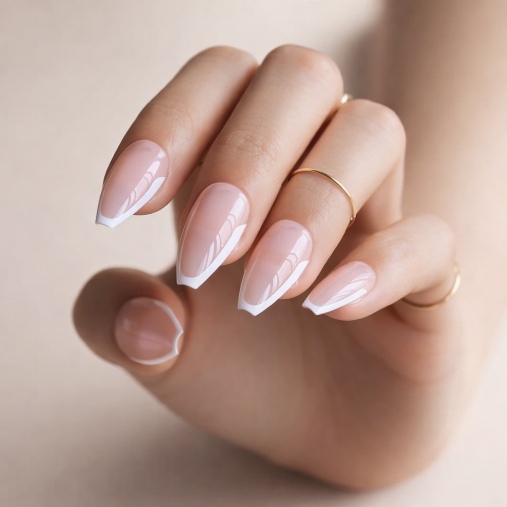 Faux Ongles Nude Ballerine Mi-Longs