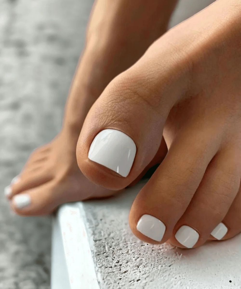 faux ongles pieds french blanc