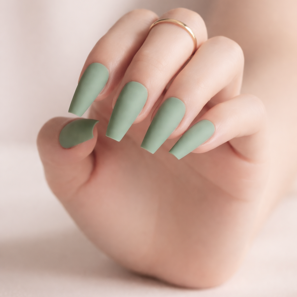 Faux Ongles Vert Pastel