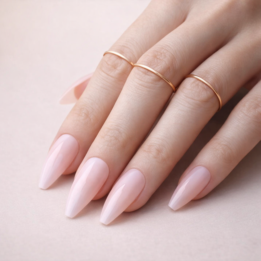 Faux Ongles Nude en Gel Ballerine