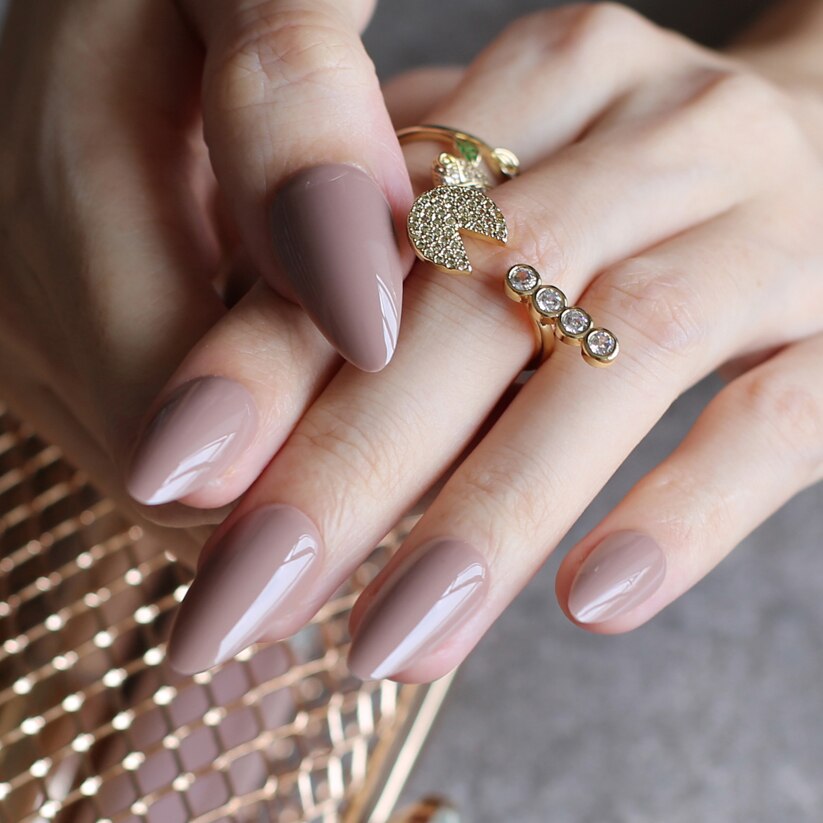 Faux Ongles Beige Taupe