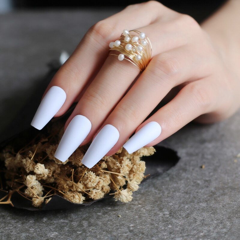 Faux Ongles Vernis Blanc Press On Nails