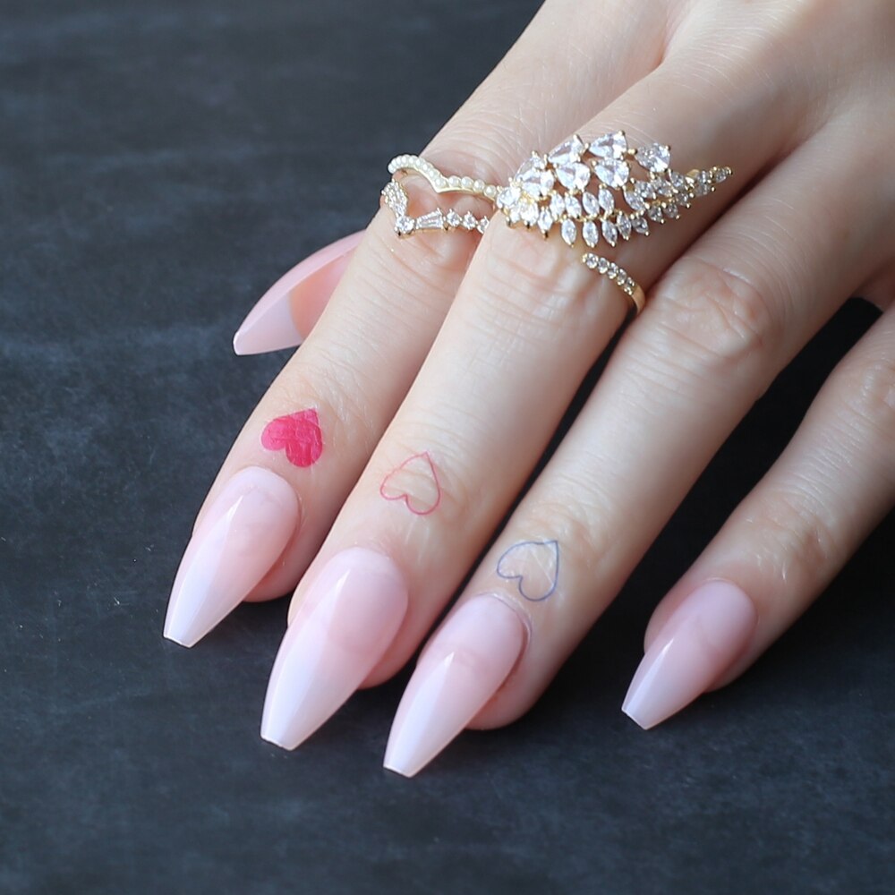 Faux Ongles Nude Ballerine Longs Press On Nails