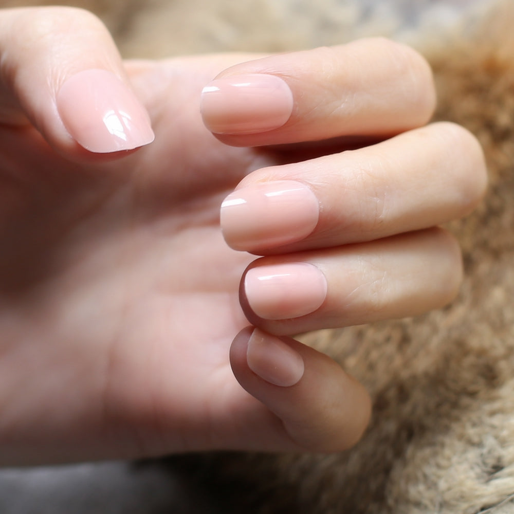 Faux Ongles Nude Rond Court Press On Nails