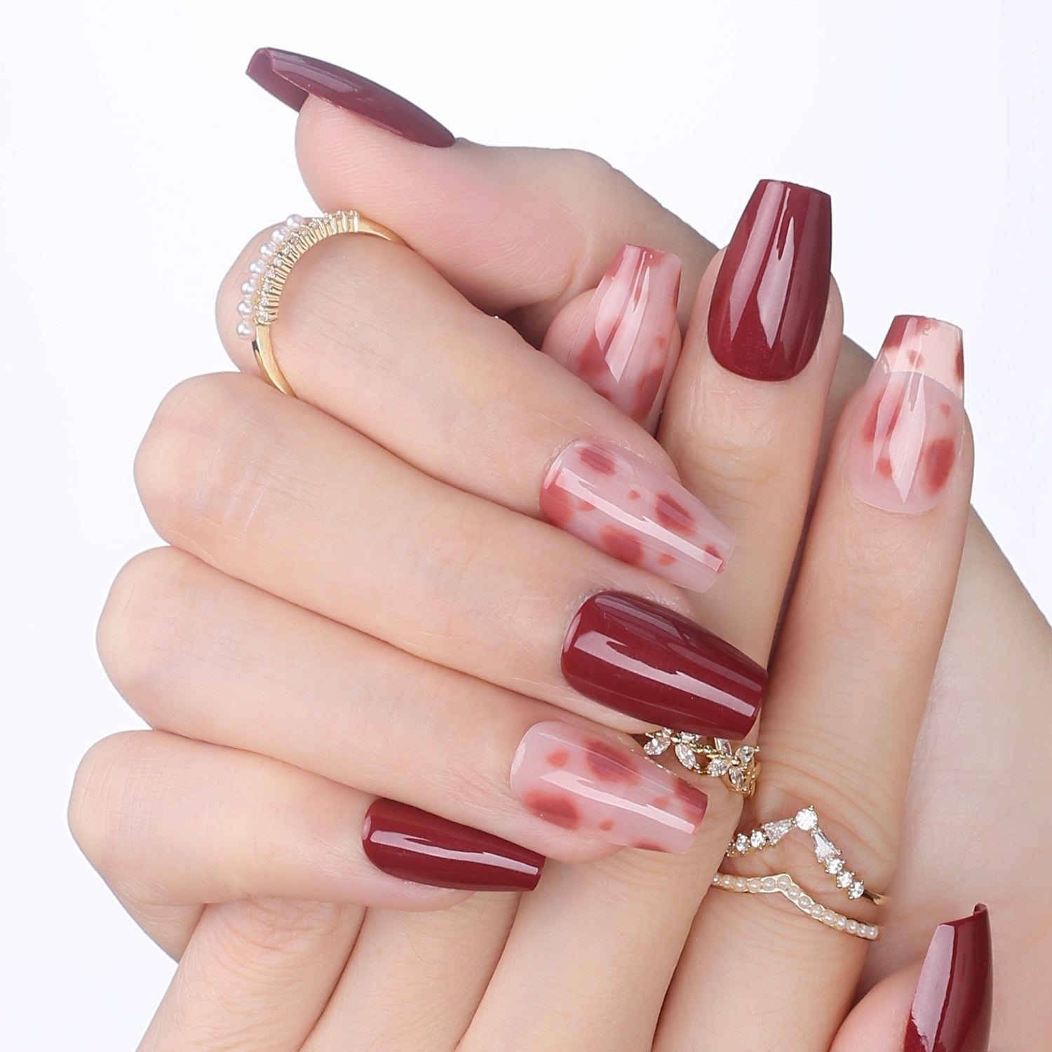Faux Ongles Rouge Ballerine Longs Press On Nails